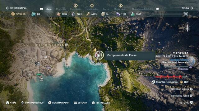 Assassin's Creed Odyssey - Piedemonte oeste del Taigeto - Campamento de Feras