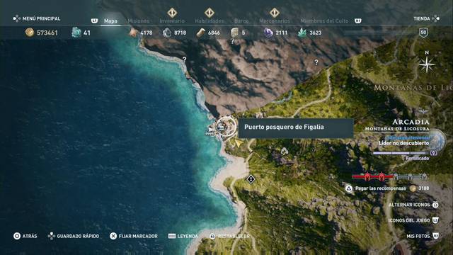 Assassin's Creed Odyssey - Montaas de Licosura - Puerto pesquero de Figalia