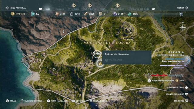Assassin's Creed Odyssey - Montaas de Licosura - Ruinas de Licosura