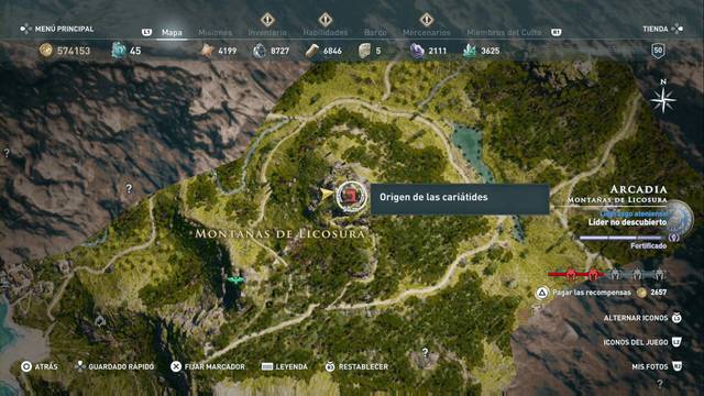 Assassin's Creed Odyssey - Montaas de Licosura - Origen de las caritides