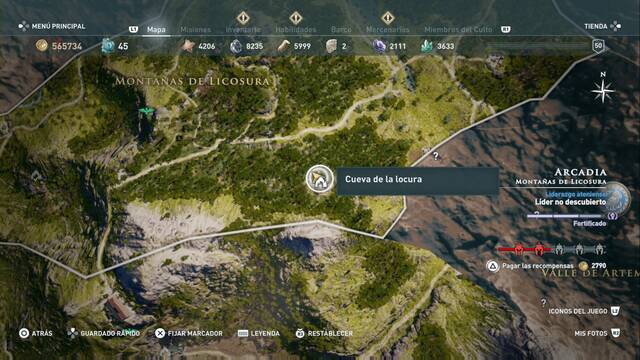 Assassin's Creed Odyssey - Montaas de Licosura - Cueva de la locura