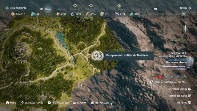 Assassin's Creed Odyssey - Montaas de Licosura - Campamento militar de Metidrio
