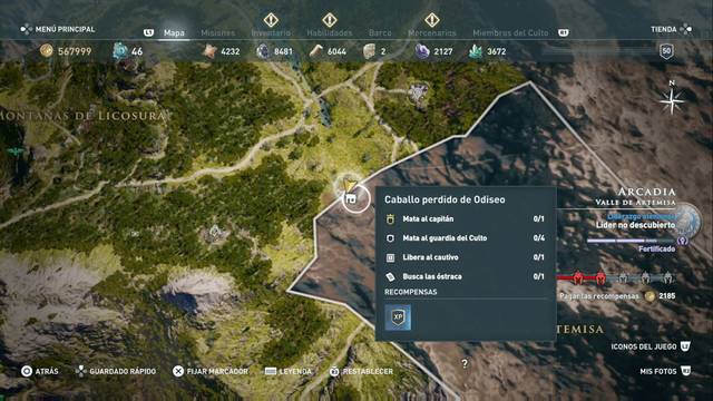 Assassin's Creed Odyssey - Valle de Artemisa - Caballo perdido de Odiseo