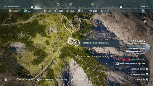 Assassin's Creed Odyssey - Valle de Artemisa - Campamento de Helisonte
