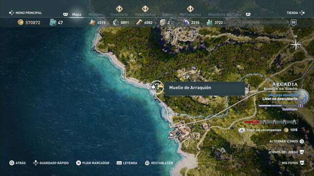 Assassin's Creed Odyssey - Bosque de Sorn - Muelle de Arraquin