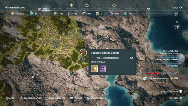 Assassin's Creed Odyssey - Campos dorados - Constelacin de Calisto