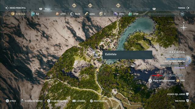 Assassin's Creed Odyssey - Campos dorados - Estnfalo