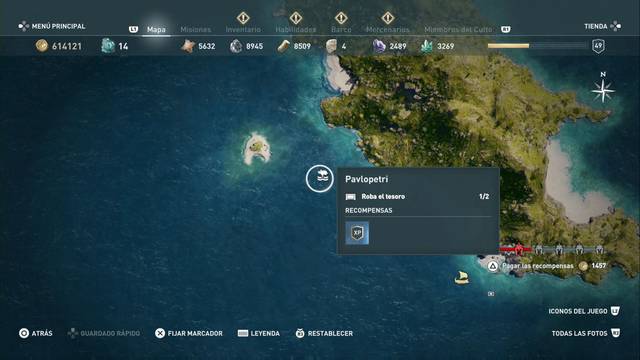 Assassin's Creed Odyssey - Península de los Dioscuros - Pavlopetri (skin para el barco El Sabueso de Hades)