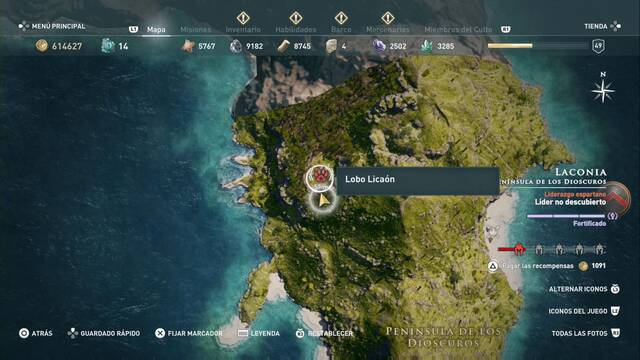 Assassin's Creed Odyssey - Península de los Dioscuros - Lobo Lica¢n