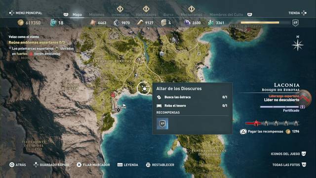 Assassin's Creed Odyssey - Bosque de Eurotas - Altar de los Dioscuros