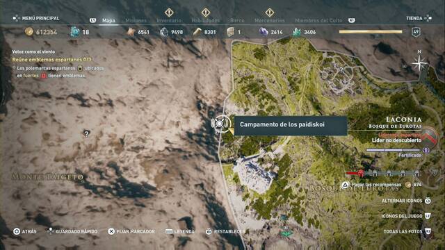 Assassin's Creed Odyssey - Bosque de Eurotas - Campamento de los paidiskoi