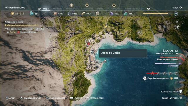 Assassin's Creed Odyssey - Bosque de Eurotas - Aldea de Giti¢n