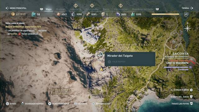 Assassin's Creed Odyssey - Bosque de Eurotas - Mirador del Taigeto