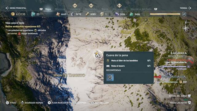 Assassin's Creed Odyssey - Monte Taigeto - Cueva de la pena