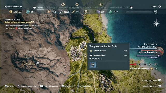 Assassin's Creed Odyssey - Ciénaga de Limnai - Templo de Artemisa Ortia
