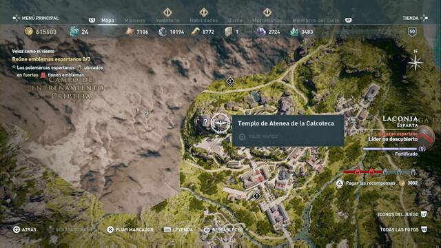 Assassin's Creed Odyssey - Esparta - Templo de Atenea la Calcoteca