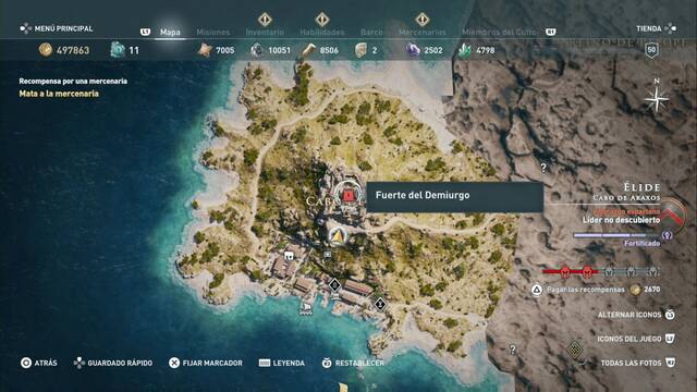 Assassin's Creed Odyssey - Cabo de Araxos - Fuerte del Demiurgo