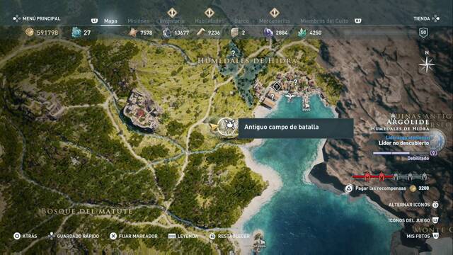 Assassin's Creed Odyssey - Humedales de Hidra - Antiguo campo de batalla