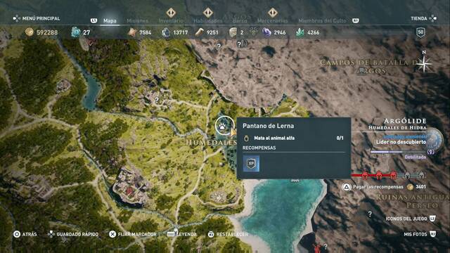 Assassin's Creed Odyssey - Humedales de Hidra - Pantano de Lerna