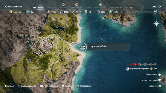 Assassin's Creed Odyssey - Palacio de Agamenón - Laguna de Febe