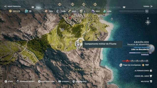 Assassin's Creed Odyssey - Palacio de Agamenón - Campamento militar de Fliunte