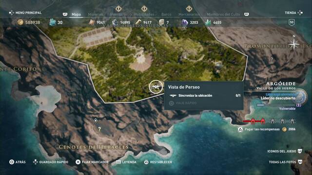 Assassin's Creed Odyssey - Valle de los sueños - Vista de Perseo
