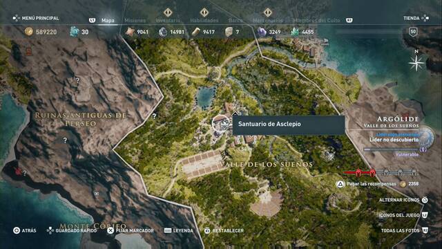 Assassin's Creed Odyssey - Valle de los sueños - Santuario de Asclepio