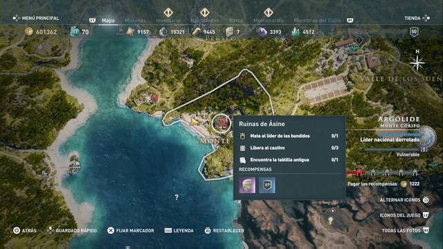 Assassin's Creed odyssey - Monte Córifo - Ruinas de µsine