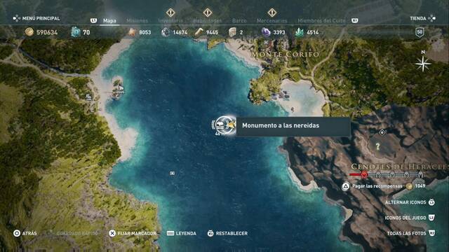 Assassin's Creed odyssey - Monte Córifo - Monumento a las nereidas