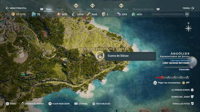 Assassin's Creed Odyssey - Promontorio de Escila - Cueva de D nao