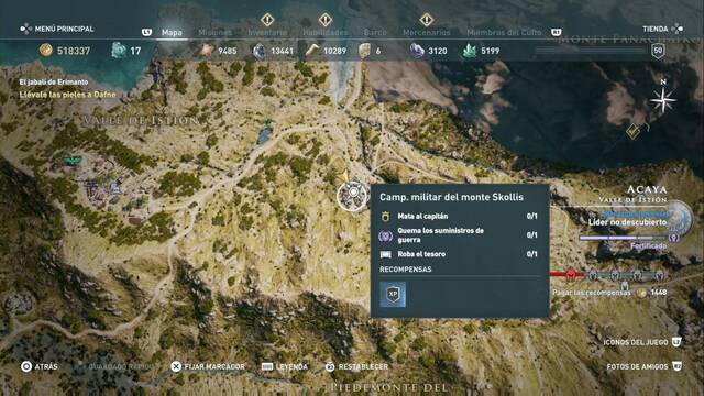 Assassin's Creed Odyssey - Valle de Istión - Campamento militar del monte Skollis