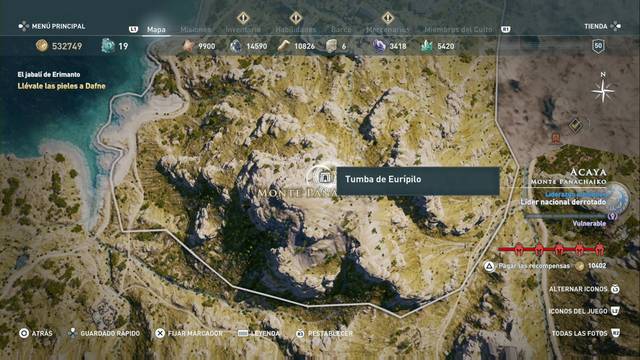 Assassin's Creed Odyssey - Monte Panachaiko - Tumba de Eur¡pilo