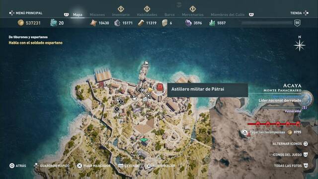 Assassin's Creed Odyssey - Monte Panachaiko - Astillero militar de P trai