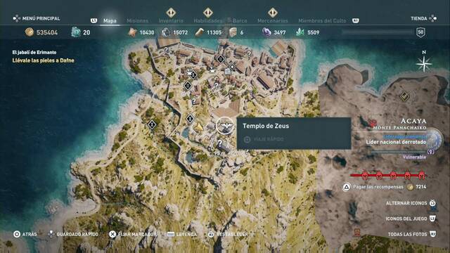 Assassin's Creed Odyssey - Monte Panachaiko - Templo de Zeus