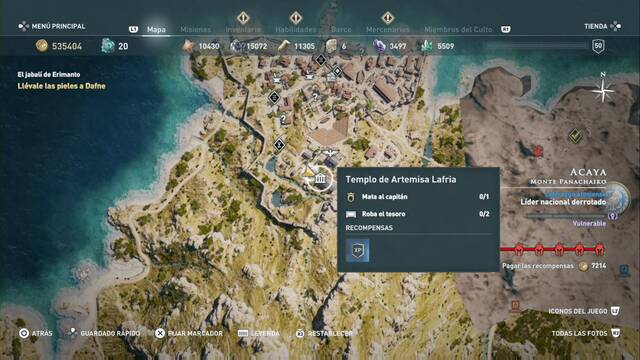 Assassin's Creed Odyssey - Monte Panachaiko - Templo de Artemisa Lafria