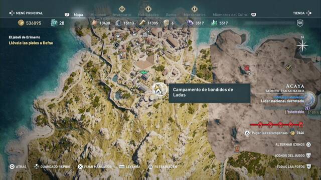 Assassin's Creed Odyssey - Monte Panachaiko - Campamento de bandidos de Ladas