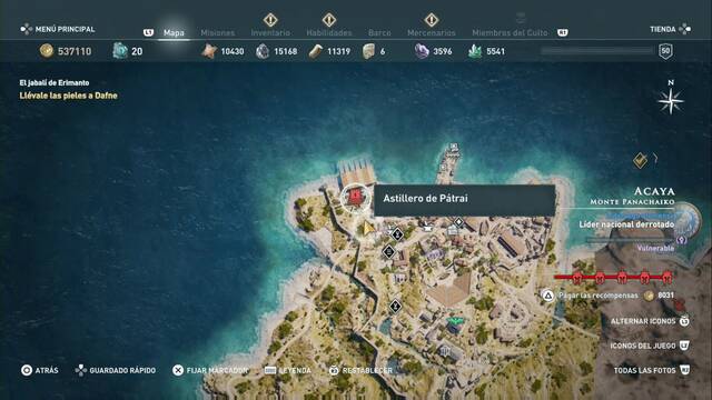 Assassin's Creed Odyssey - Monte Panachaiko - Astillero de P trai