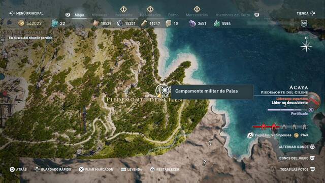 Assassin's Creed Odyssey - Piedemonte del Cilene - Campamento militar de Palas