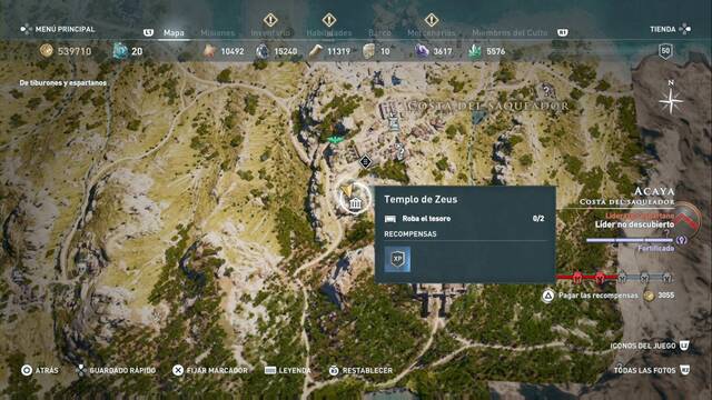 Assassin's Creed Odyssey - Costa del saqueador - Templo de Zeus