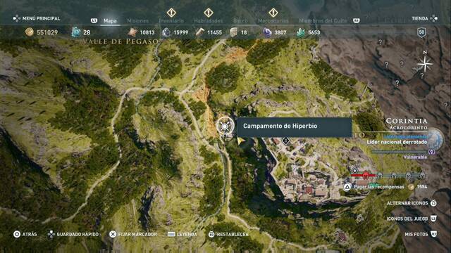 Assassin's Creed Odyssey - Acrocorinto - Campamento de Hiperbio