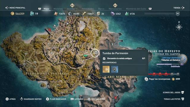 Assassin's Creed Odyssey - Ciudad del campen - Tumba de Parmenn