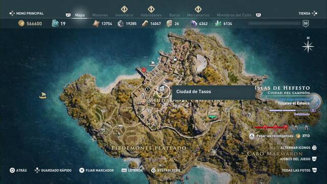 Assassin's Creed Odyssey - Ciudad del campen - Ciudad de Tasos