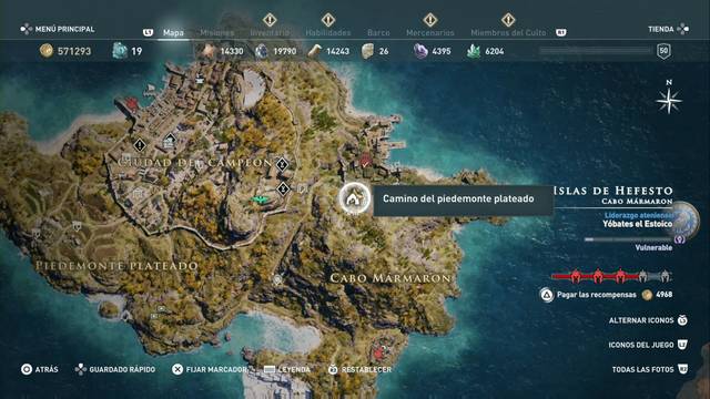 Assassin's Creed Odyssey - Cabo Mrmaron - Camino del piedemonte plateado