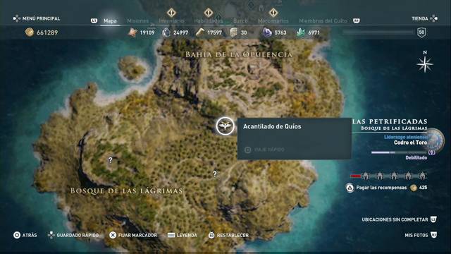 Assassin's Creed Odyssey - Bosque de las lágrimas - Acantilado de Qu¡os