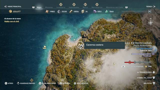 Assassin's Creed Odyssey - Valle Petrificado - Caverna costera