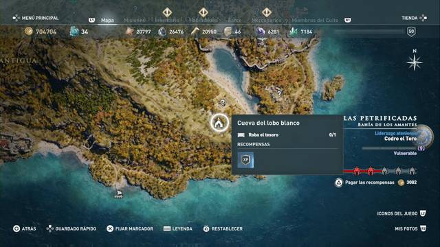 Assassin's Creed Odyssey - Bahía de los amantes - Cueva del lobo blanco