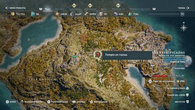 Assassin's Creed Odyssey - Bahía de los amantes - Templo en ruinas