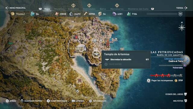 Assassin's Creed Odyssey - Bahía de los amantes - Templo de Artemisa