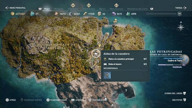 Assassin's Creed Odyssey - Bosque de caza de Artemisa - Aldea de la cazadora