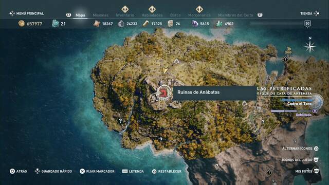 Assassin's Creed Odyssey - Bosque de caza de Artemisa - Ruinas de An batos